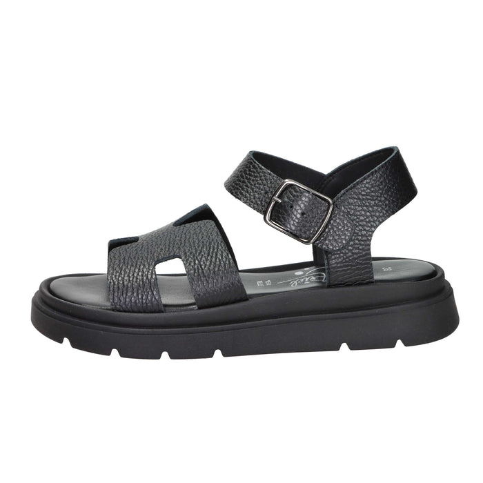 Ariel Damen Flache Sandalen 16359 Schwarz