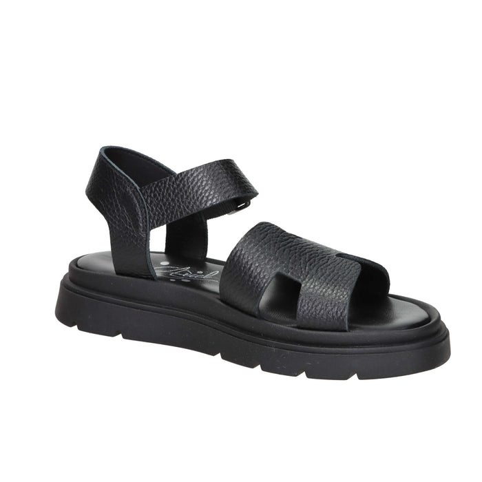 Ariel Damen Flache Sandalen 16359 Schwarz