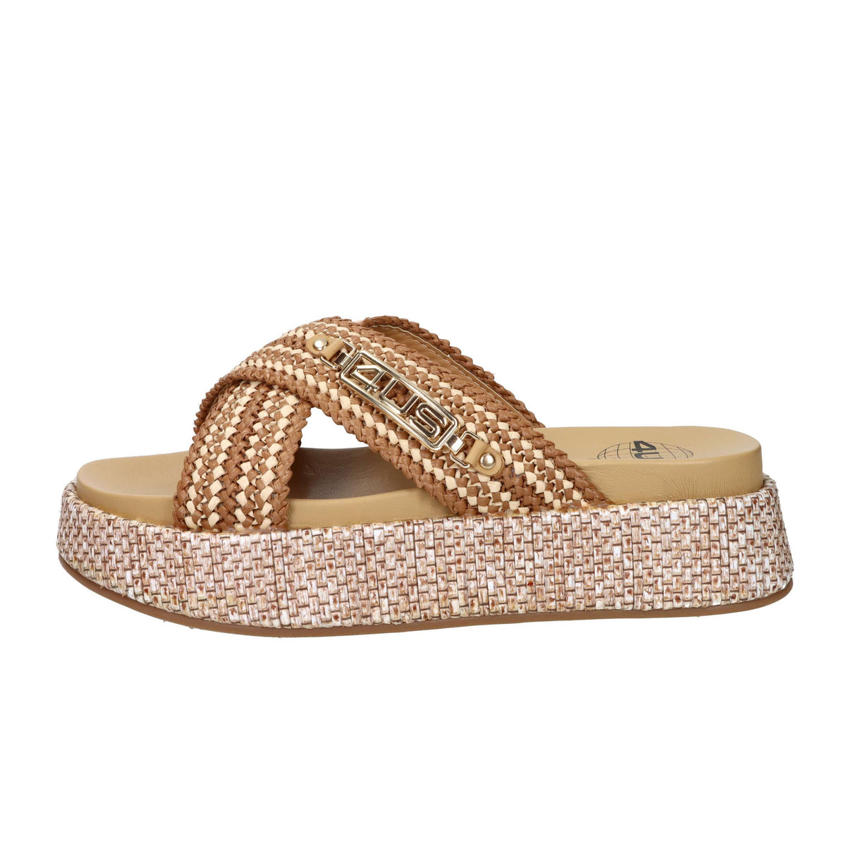 4Us Paciotti Donna Ciabatta con zeppa UZM07 Cuoio
