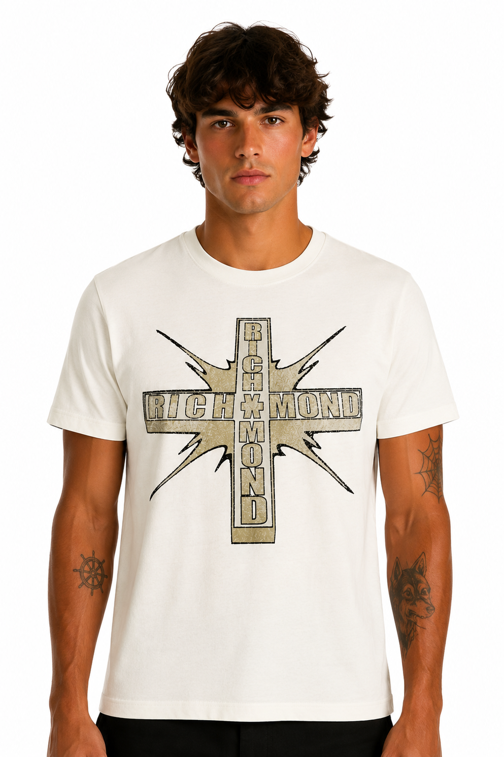 Richmond X Uomo T-shirt UMP26112TS Panna