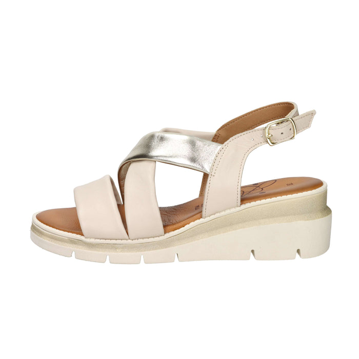 Ariel Damen Keilsandalette 17147 Beige/Gold