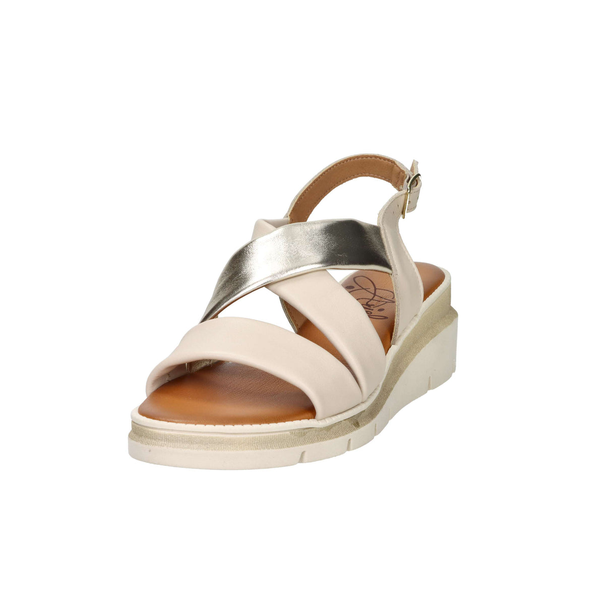Sandalia con cuña para mujer Ariel 17147 Beige/Oro