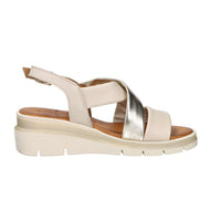 Sandalia con cuña para mujer Ariel 17147 Beige/Oro