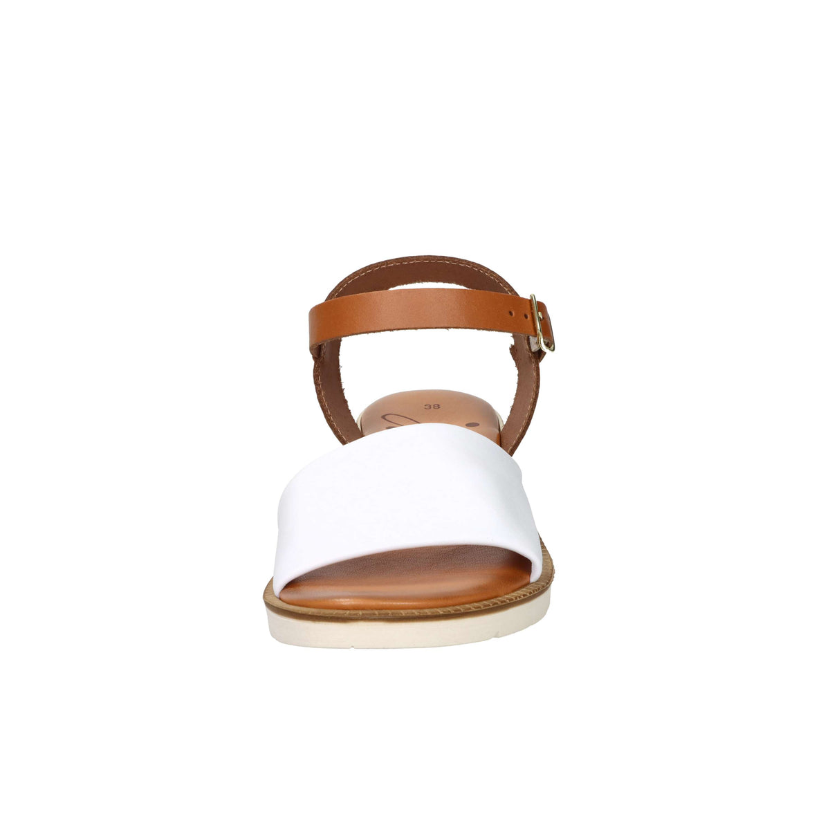 Sandalia baja para mujer Ariel 17102 Blanco/Cuero