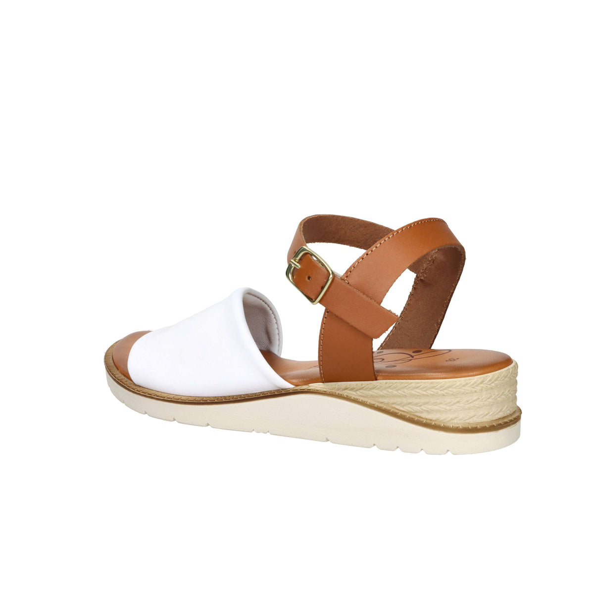Sandalia baja para mujer Ariel 17102 Blanco/Cuero