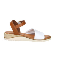 Sandalia baja para mujer Ariel 17102 Blanco/Cuero