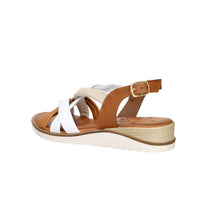 Sandalia baja para mujer Ariel 17106 Blanco/Cuero
