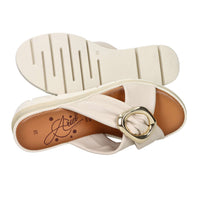 Ariel Damen Pantoletten mit Keilabsatz 17152 Beige