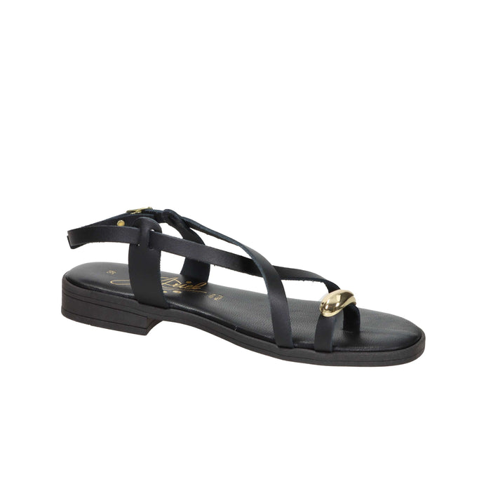 Ariel Damen flache Sandale 17247 Schwarz
