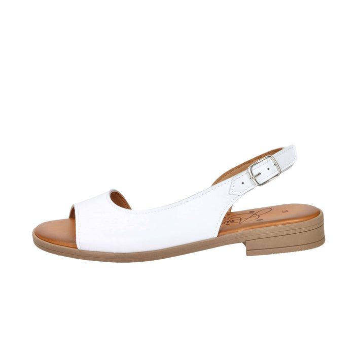 Ariel Damen Flache Sandalen 16990 Weiß