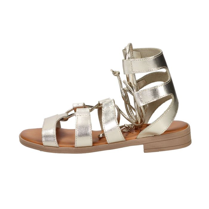 Ariel Damen Flache Sandalen 17253 Platin