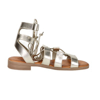 Ariel Damen Flache Sandalen 17253 Platin