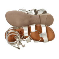 Ariel Damen Flache Sandalen 17253 Platin