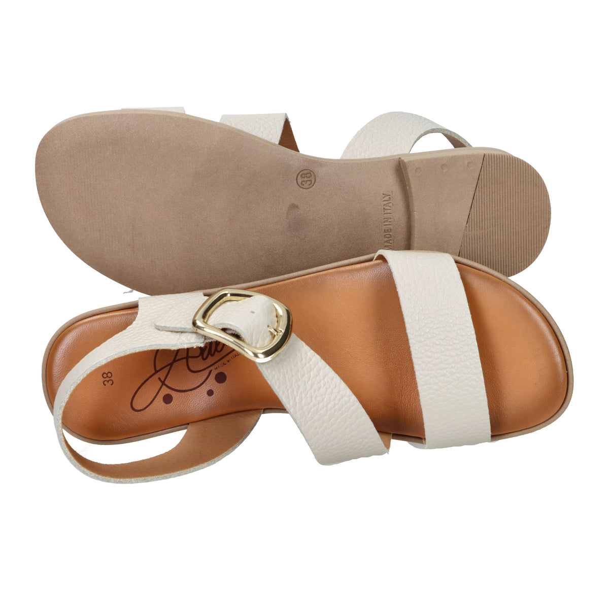 Sandalia baja para mujer Ariel 17070 Beige