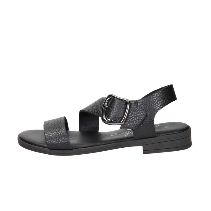 Ariel Damen Flache Sandalen 17070 Schwarz