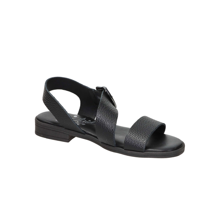 Ariel Damen Flache Sandalen 17070 Schwarz