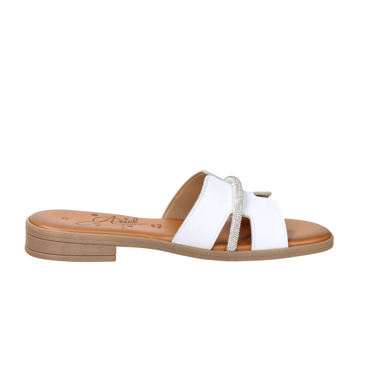 Ariel Damen flache Hausschuhe 17288 Weiß
