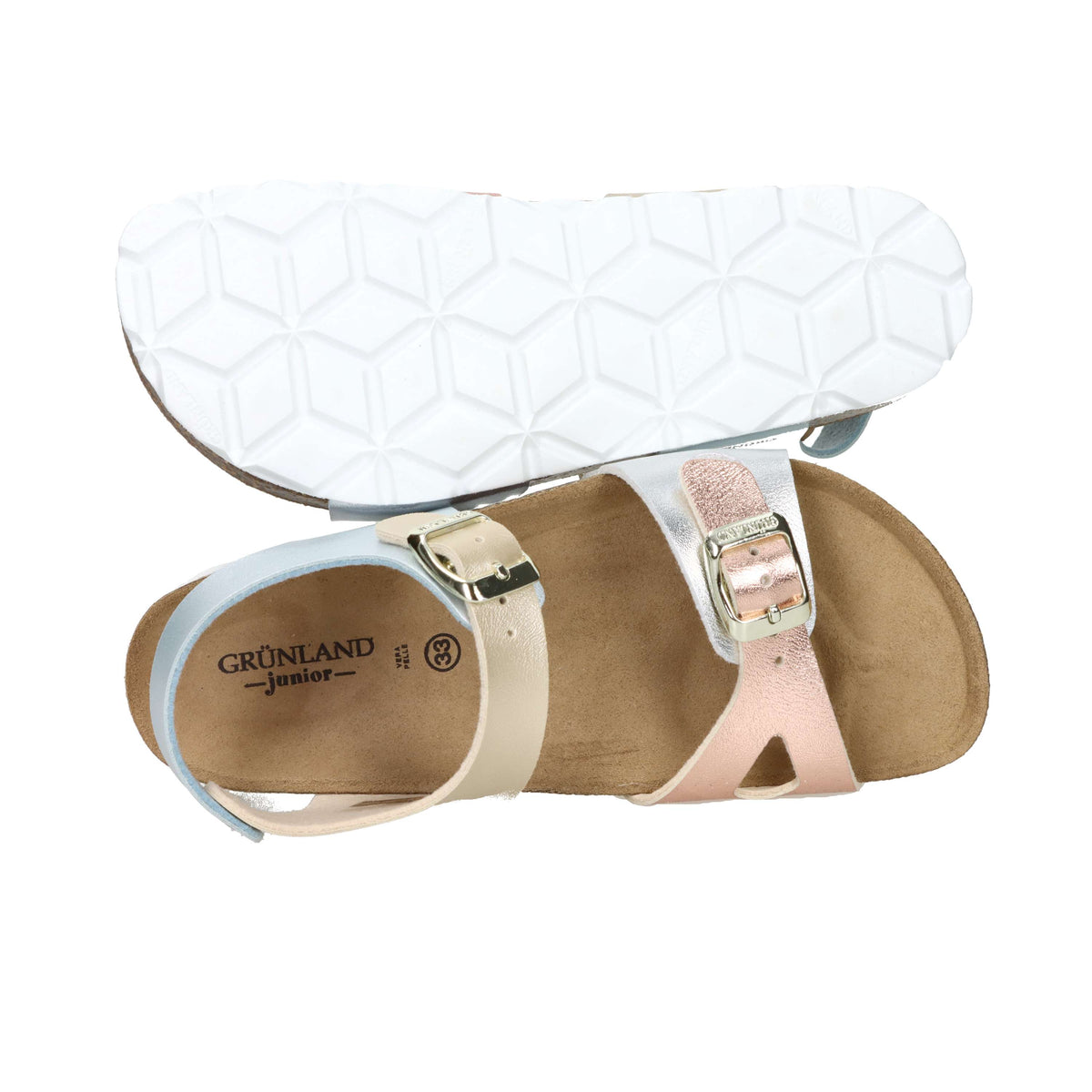 Grunland Bambine e ragazze Sandalo SB0646-40 Argento