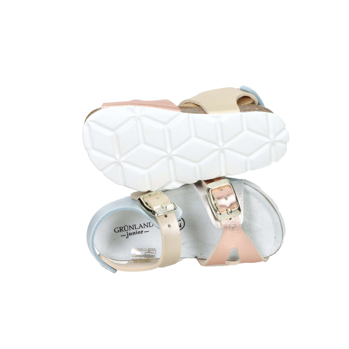 Grunland Niñas y chicas Sandalia SB0392-40 Plata/Rosa