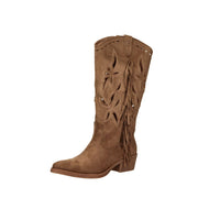 Crichic Damen Stiefeletten mit Absatz 3601-1 Braun