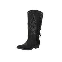 Crichic Damen Stiefeletten mit Absatz 3601-1 Schwarz