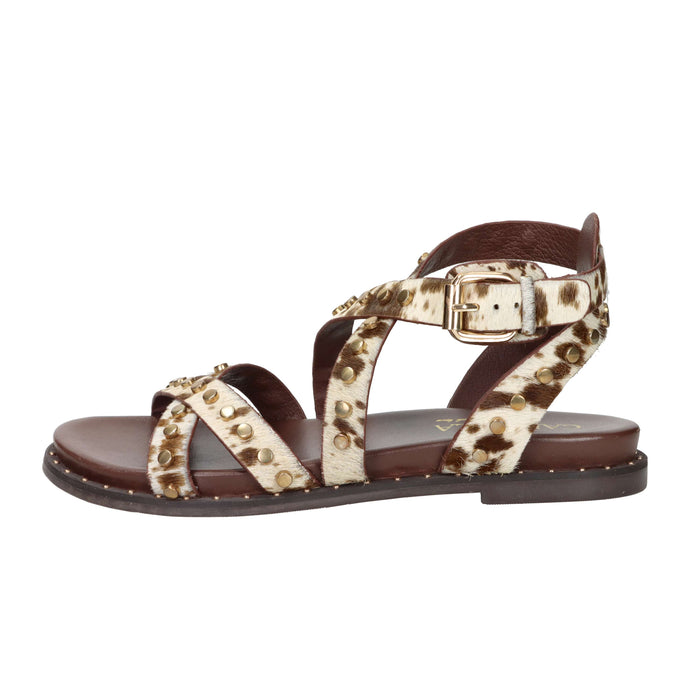 Carmela Donna Sandale plat 162393 Crème/Marron