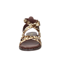 Carmela Damen flache Sandale 162393 Creme/Braun