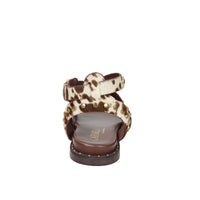 Carmela Damen flache Sandale 162393 Creme/Braun