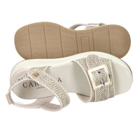 Carmela Mujer Sandalia con cuña 163268 Beige
