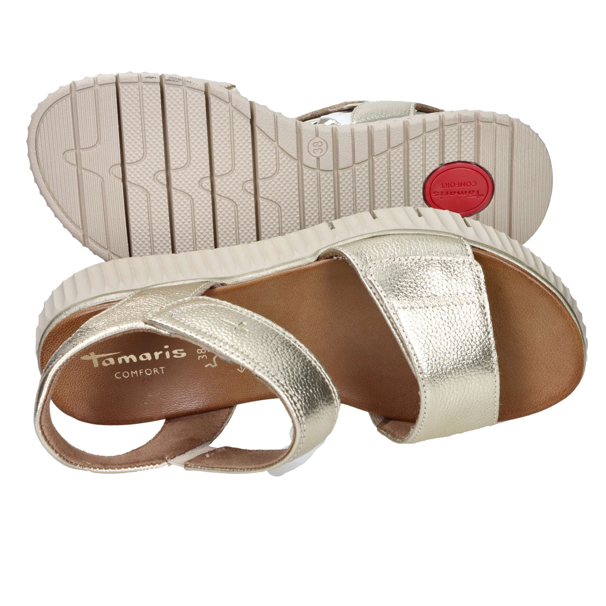 Tamaris Damen flache Sandale 8-88720-44 Gold