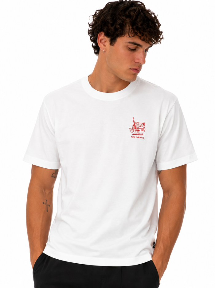 New Balance Uomo T-shirt MT61H51D Bianco