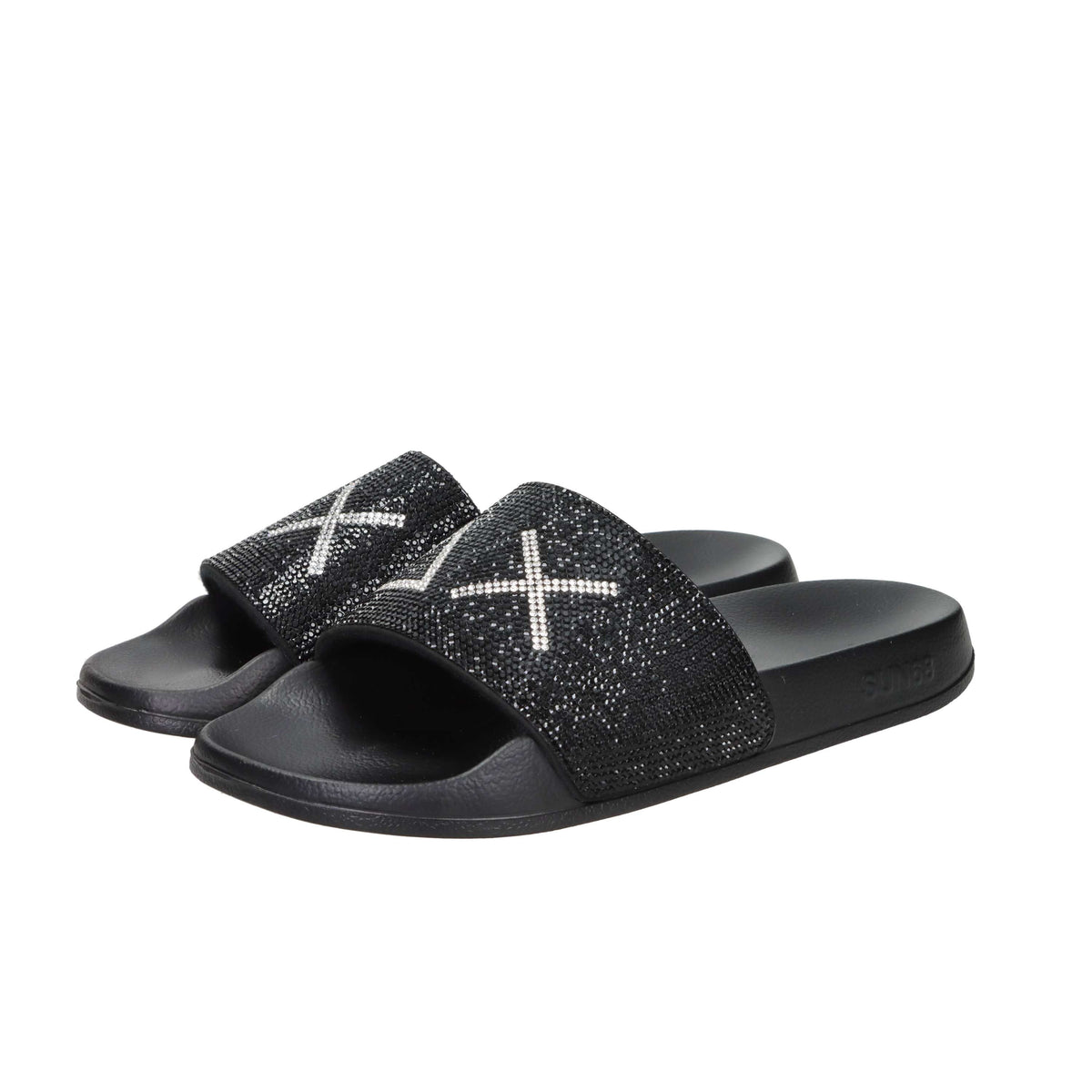 Sun68 Damen flache Pantoletten X36211 Schwarz