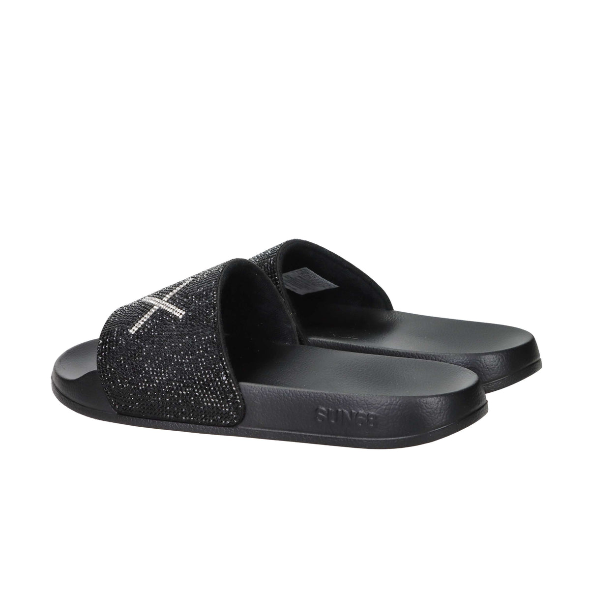 Sun68 Damen flache Pantoletten X36211 Schwarz