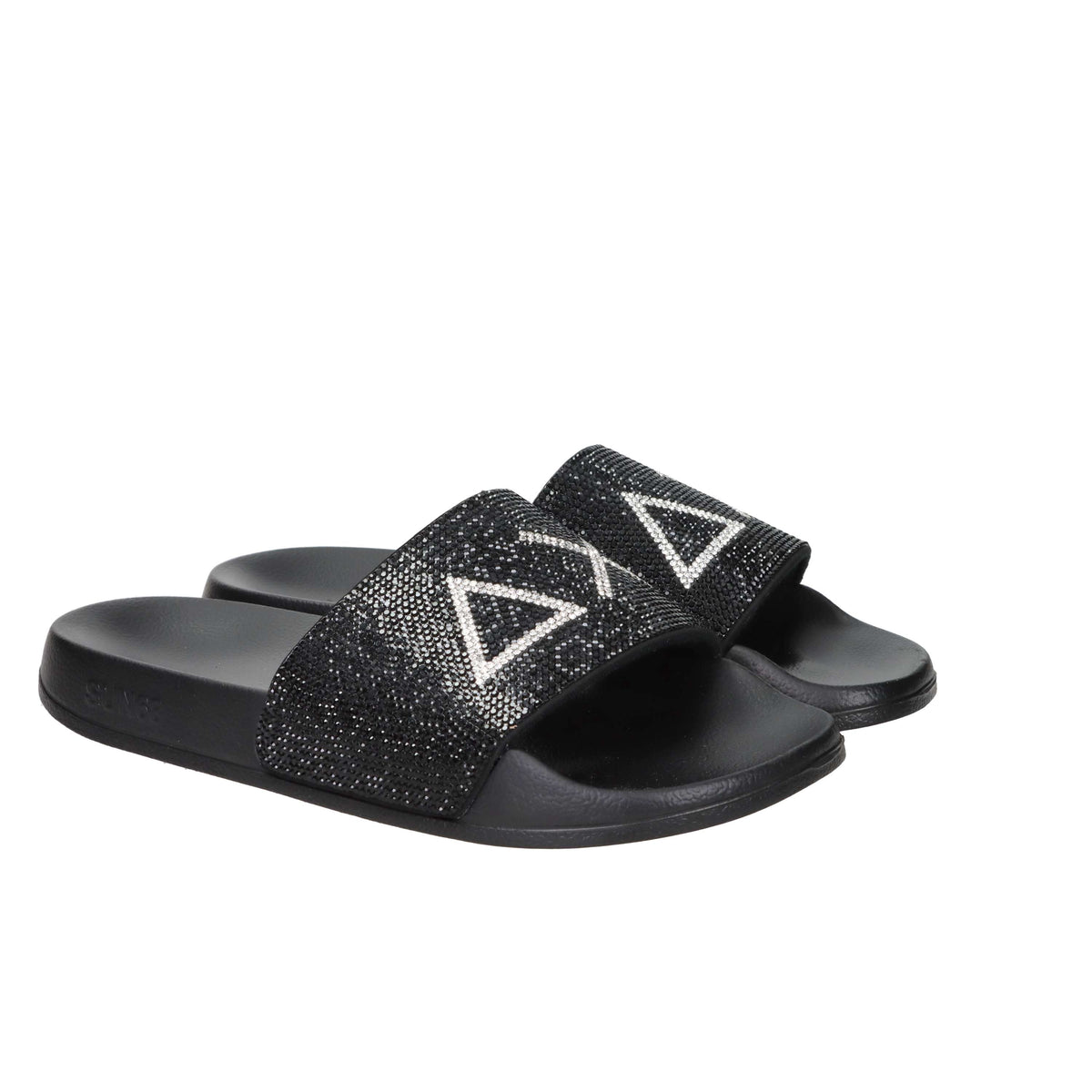 Sun68 Damen flache Pantoletten X36211 Schwarz