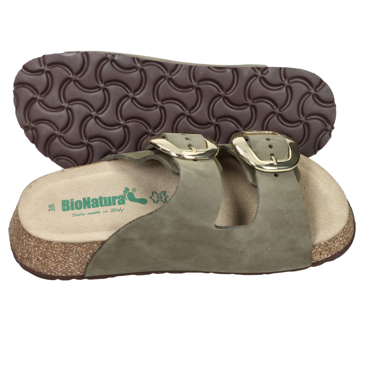 Bionatura Mujer Chancla con cuña A21THESIH-I-NBVB Verde oscuro