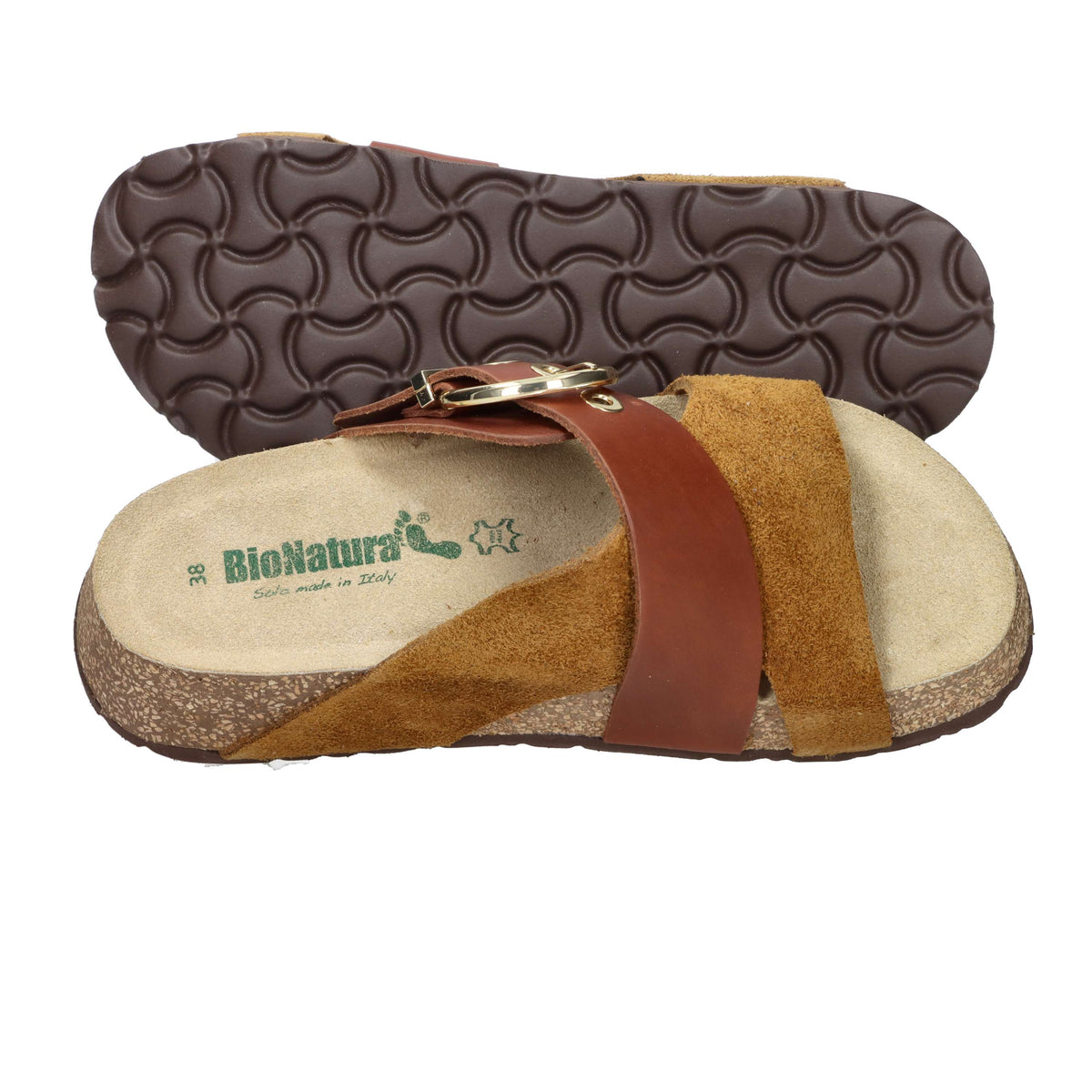 Bionatura Damen Pantoffel mit Keilabsatz A213419-I-MULBRA Lederfarben