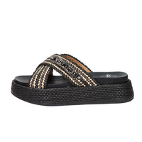 4Us Paciotti Donna Ciabatta con zeppa UZM07 Nero