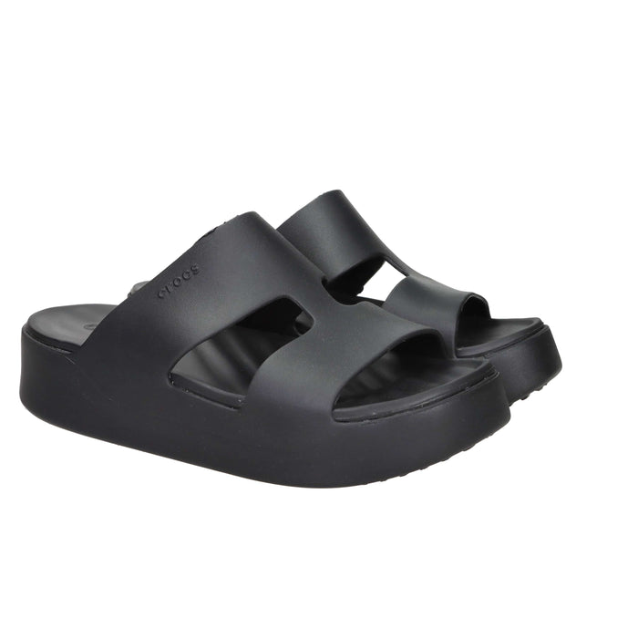 Crocs Femme Claquettes compensées 209409-01 Noir