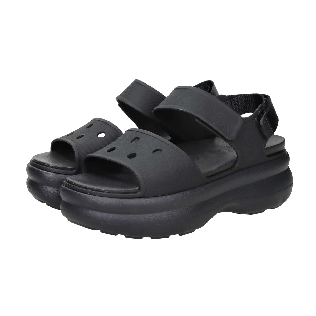 Crocs Donna Sandalo con zeppa 211755-001 Nero