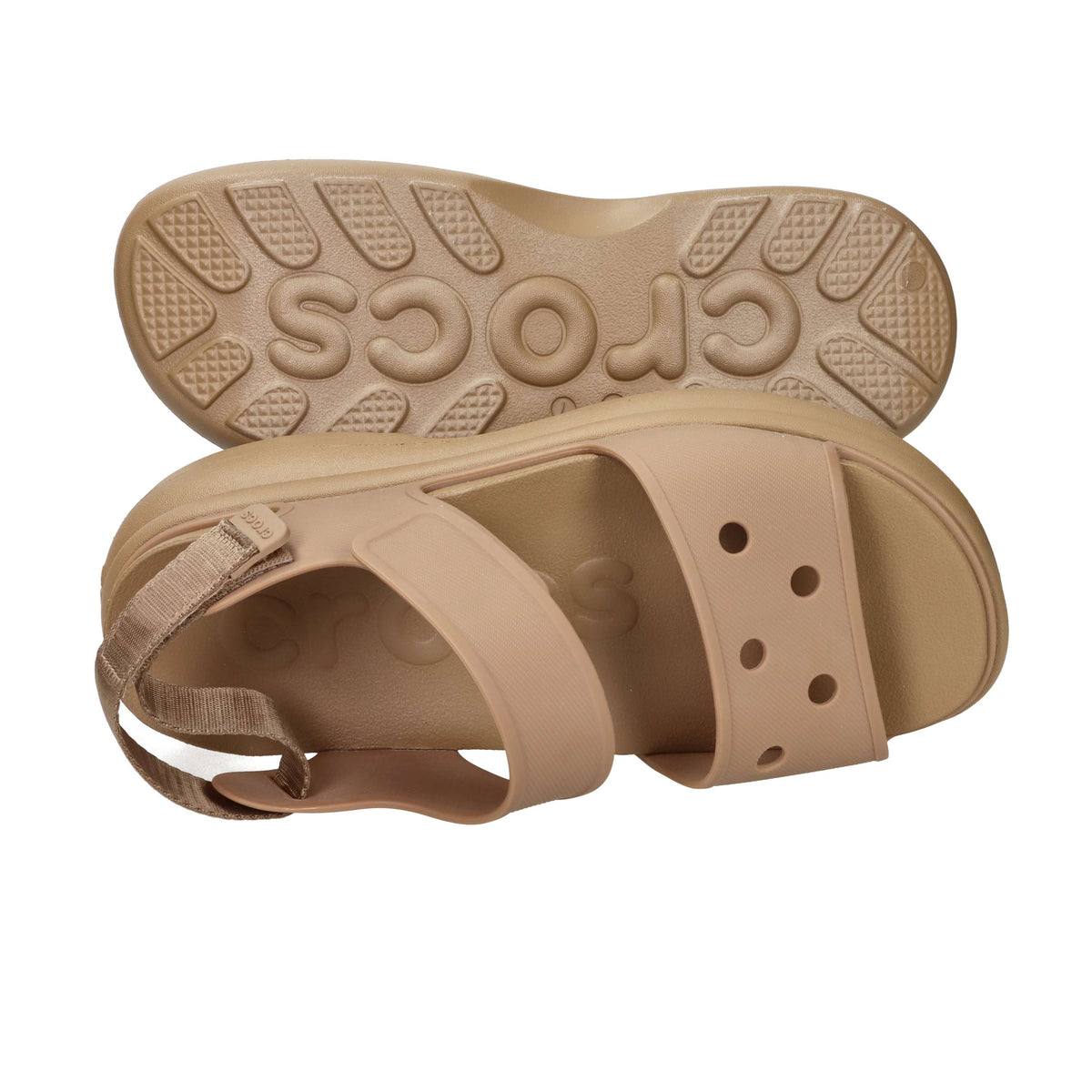 Crocs Femme Sandales à talon compensé 211755-001 Camel