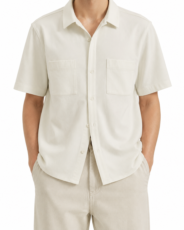 Richmond X Uomo Camicia UMP26363CA Panna