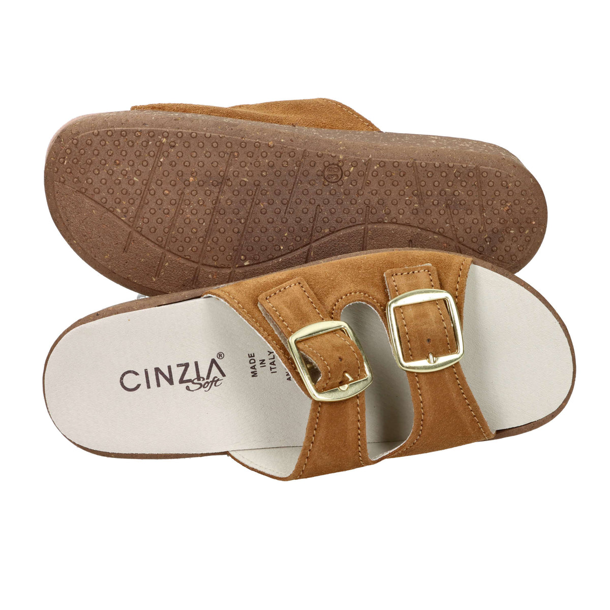 Cinzia Soft Damen Flache Hausschuhe NE8702 Leder