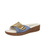 Cinzia Soft Damen Flache Hausschuhe NE8701 Blau/Leder