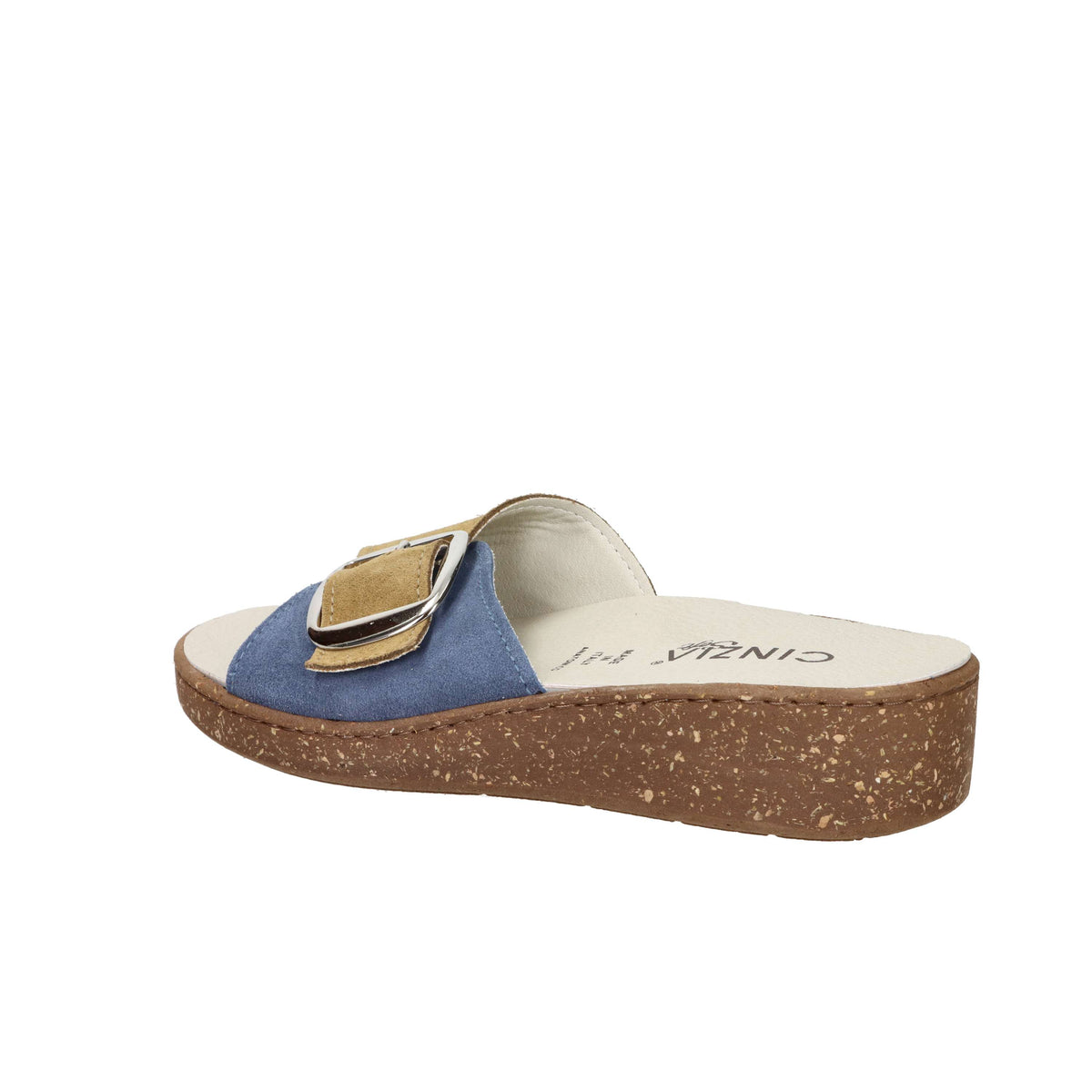 Cinzia Soft Damen Flache Hausschuhe NE8701 Blau/Leder