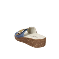 Cinzia Soft Damen Flache Hausschuhe NE8701 Blau/Leder