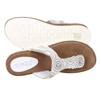 Cinzia Soft Damen Zehentrenner IT1060 Weiß