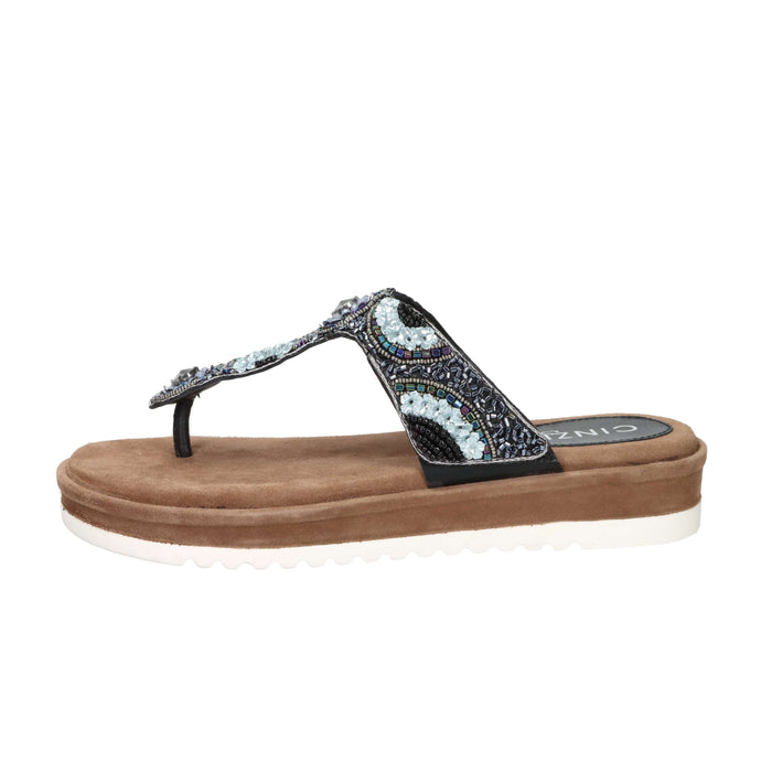 Cinzia Soft Damen Zehentrenner IT1060 Schwarz