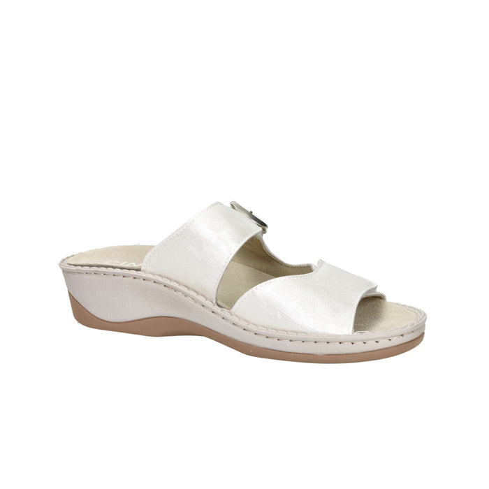Cinzia Soft Damen flache Pantolette MZV58 Weiß