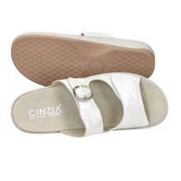 Cinzia Soft Damen flache Pantolette MZV58 Weiß