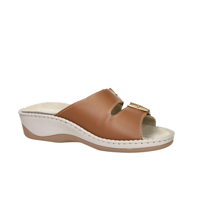 Cinzia Soft Damen flache Pantolette MZV110F-P Cuoio